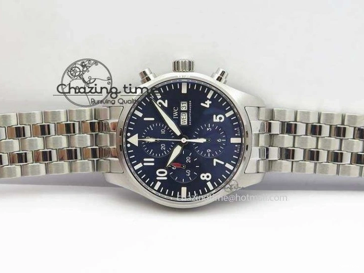MIROTIME 0519 UrbanChic Pilot Chrono 2016 IW377714 ZF 1:1 Best Edition Blue Dial On SS Bracelet A7750 V 7272
